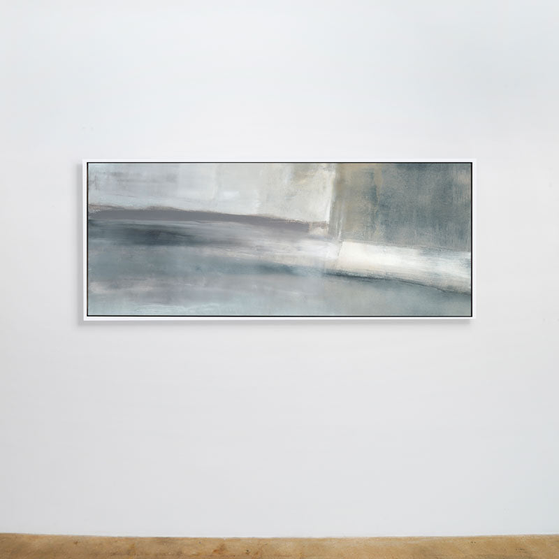 Slated 60"W x 24"H | White Float Frame