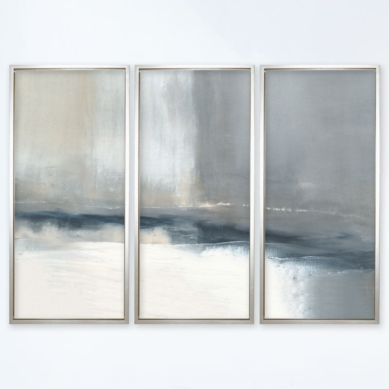 Strand No.5 20"W x 45"H  Triptych | Sterling Frame