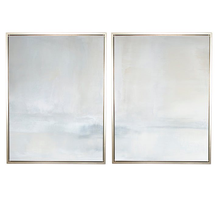 Promontory Canvas Champagne Gold Frame Diptych