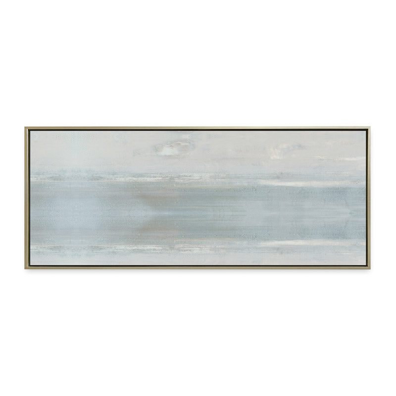 Anonymity by Carol Benson-Cobb, a horizontal framed canvas showcasing abstract layers of soft neutral tones for a modern, serene living space.