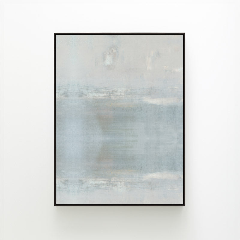 Anonymity by Carol Benson-Cobb, a vertical framed canvas showcasing abstract layers of soft neutral tones for a modern, serene living space.