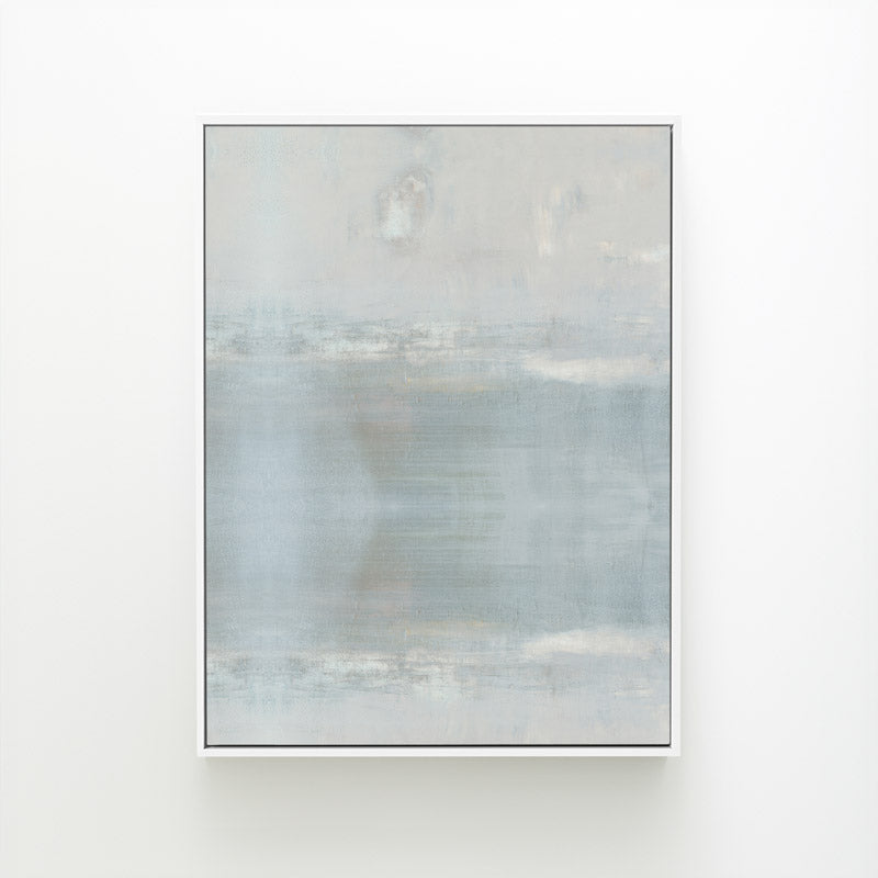 Anonymity by Carol Benson-Cobb, a vertical framed canvas showcasing abstract layers of soft neutral tones for a modern, serene living space.