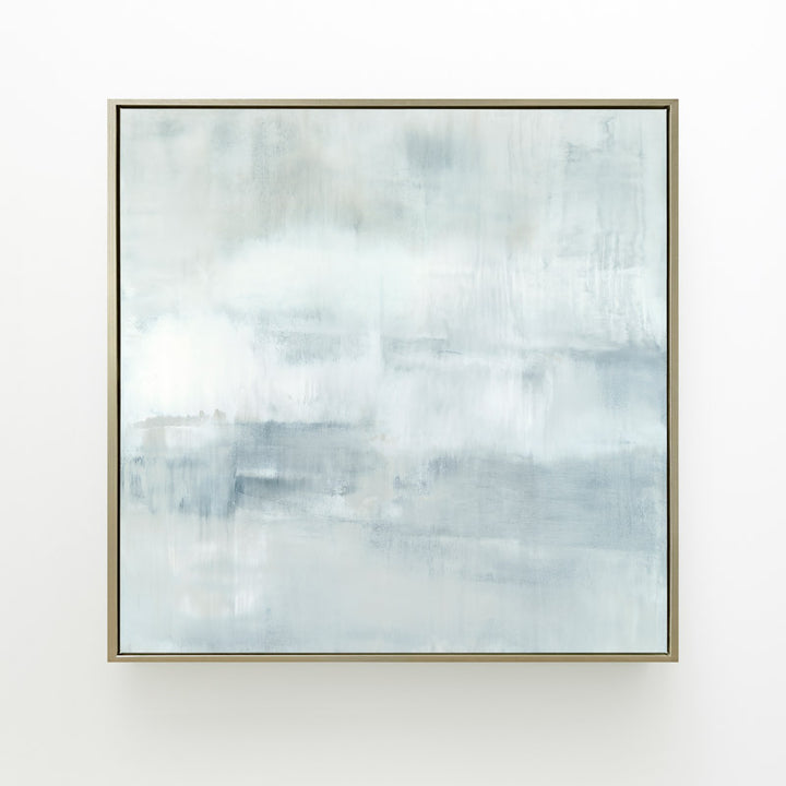 Ascension square canvas by Carol Benson-Cobb, featuring soothing gradients of blue, gray, and white ideal modern, minimalist interiors.