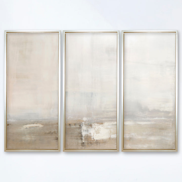 Dune 20"W x 45"H Triptych | Champagne Gold Frame