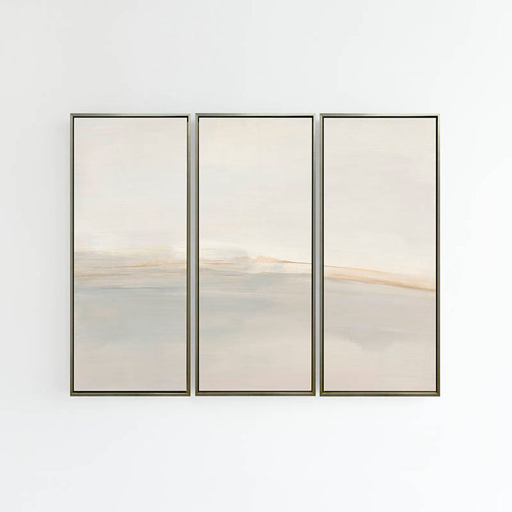 Endless Horizon 20"W x 45"H Triptych | Champagne Gold Frame