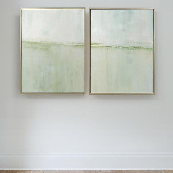 Landscape in Bloom 30x40" Diptych  | Champagne Gold  Frame