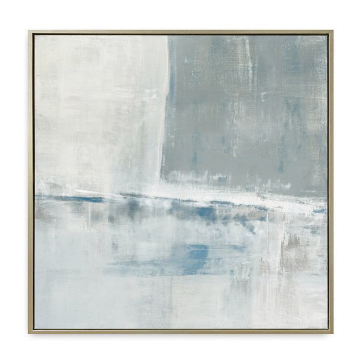 Shallow in Gray 34x34"  | Champagne Gold Frame