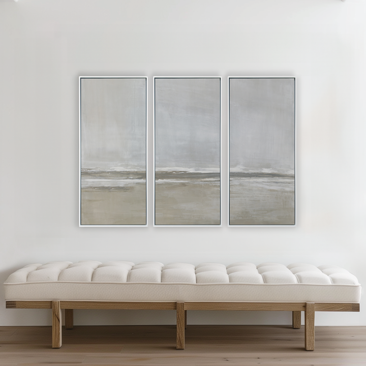 The Walk 20x45"  Triptych | White Frame