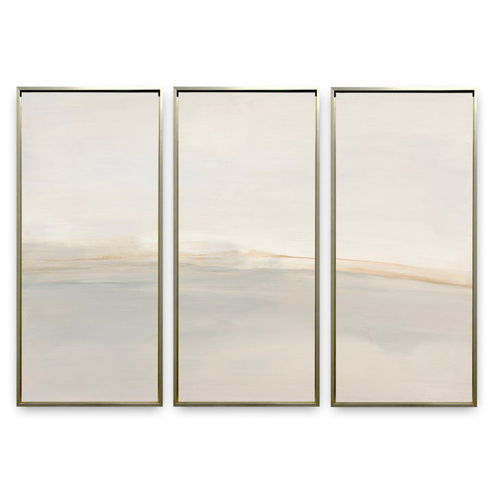 Endless Horizon 20"W x 45"H Triptych | Champagne Gold Frame