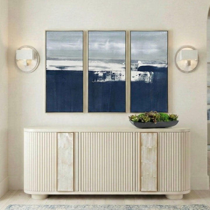 Coastal Landscape 20x45" Triptych | Sterling Frame