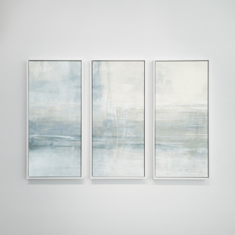 Intuition 20"W x 45"H  Triptych | White Float Frame