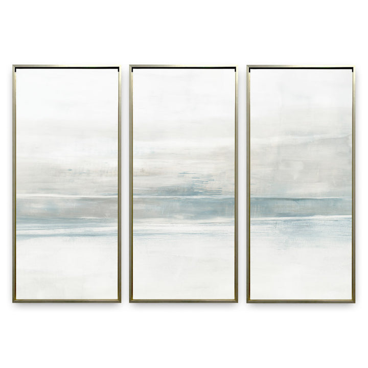 Landscape No.11  20"W x 45"H Triptych | Champagne Gold Frame