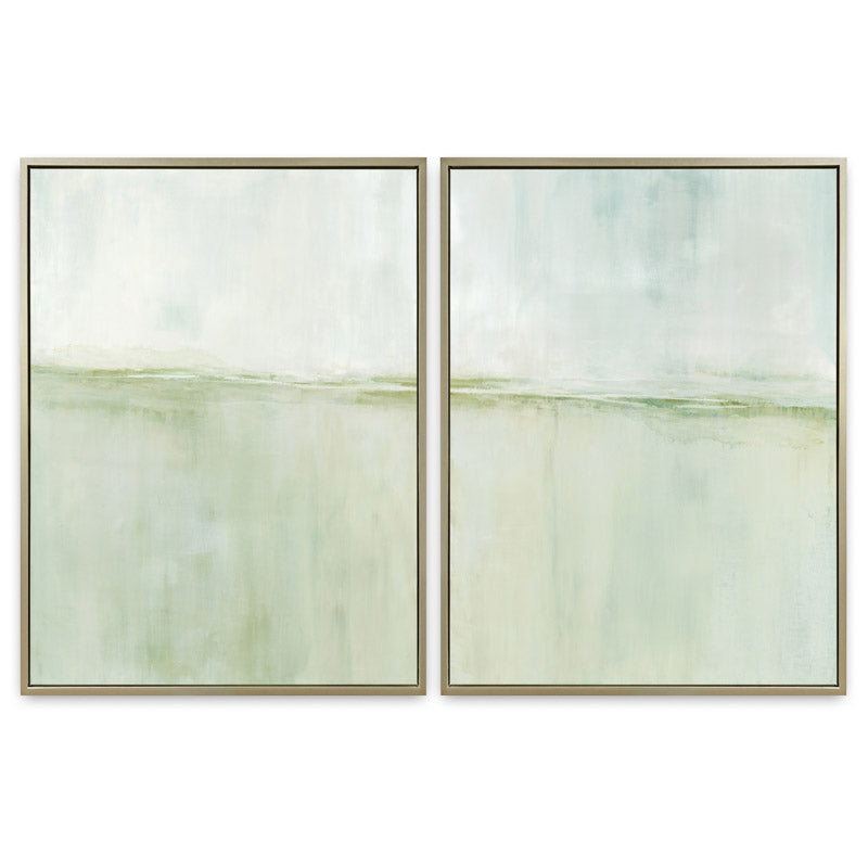 Landscape in Bloom 30x40" Diptych  | Champagne Gold  Frame