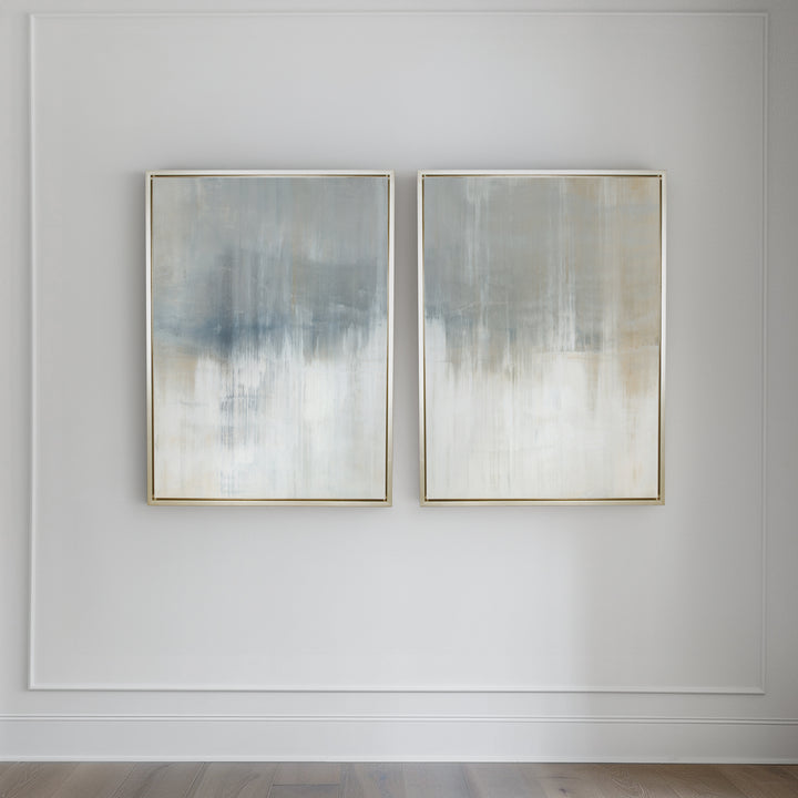 Origins No. 1   30x40" Diptych  | Champagne Gold  Frame