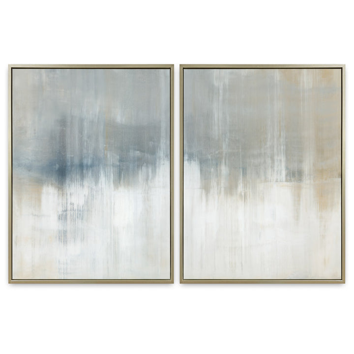 Origins No. 1   30x40" Diptych  | Champagne Gold  Frame