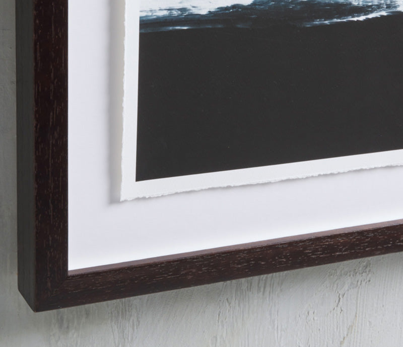 Seaside Diptych Hand-Torn Paper | 20x52" Ebony Frame