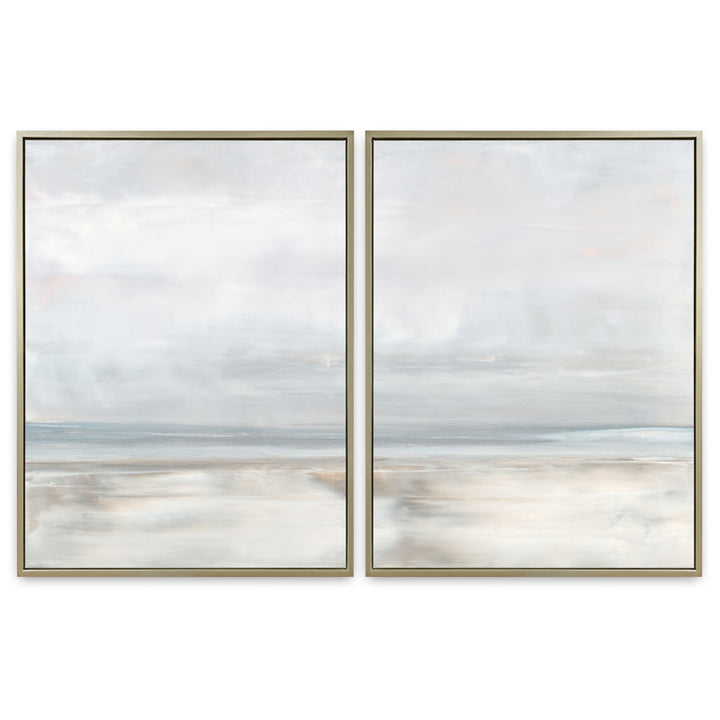 Simpatico 30x40" Diptych  | Champagne Gold  Frame