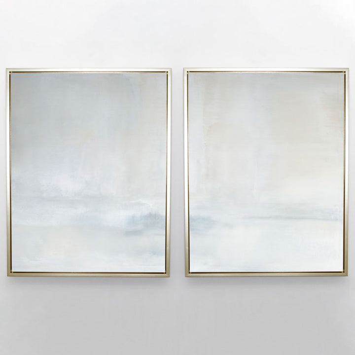 Promontory Canvas Champagne Gold Frame Diptych
