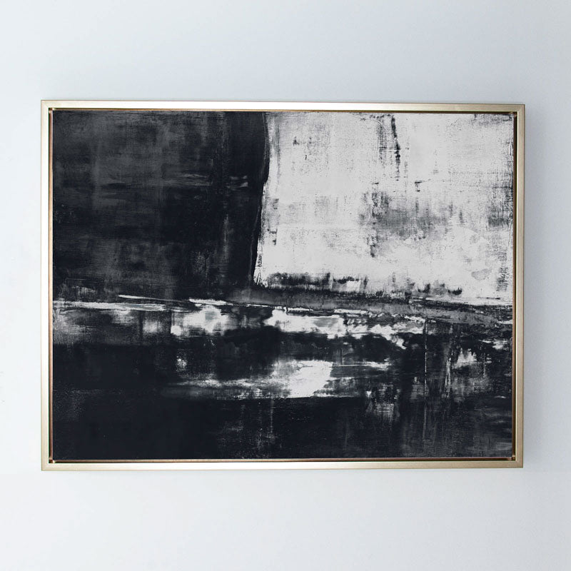 Shallow in Charcoal Canvas Champagne Gold Frame