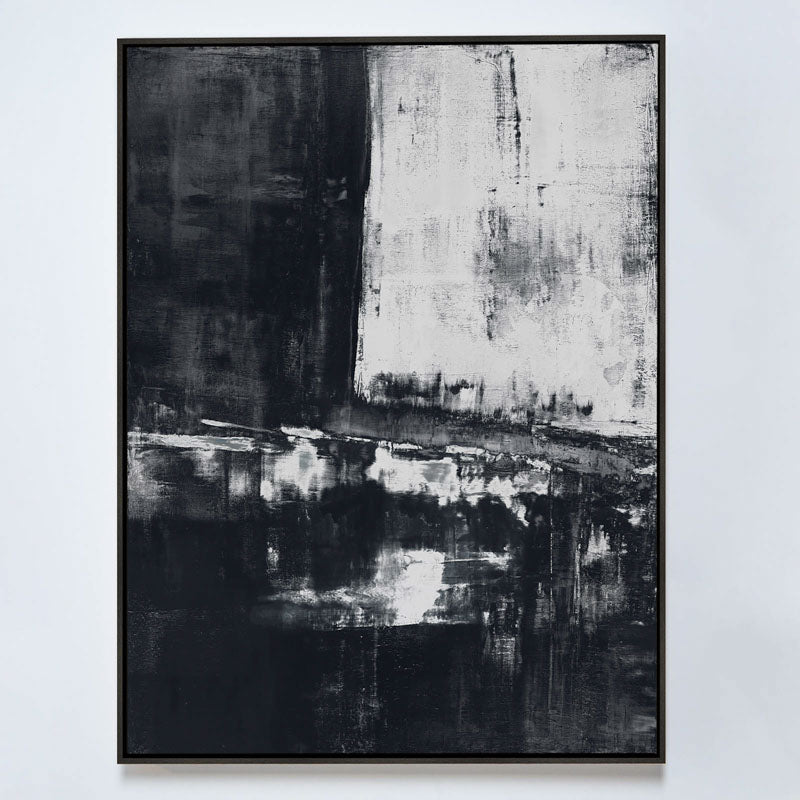 Shallow in Charcoal Canvas Ebony Frame