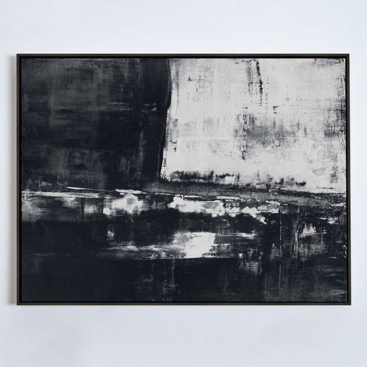Shallow in Charcoal Canvas Ebony Frame