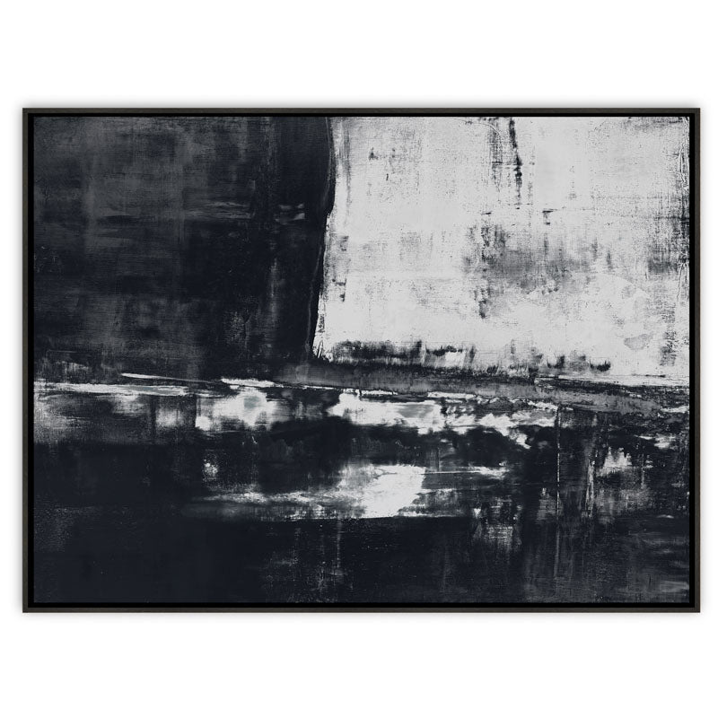 Shallow in Charcoal Canvas Ebony Frame