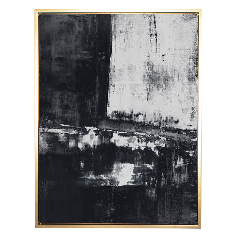 Shallow in Charcoal Canvas Gilt Frame