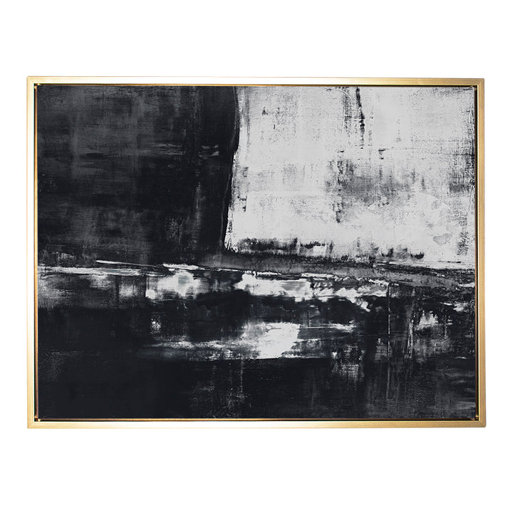Shallow in Charcoal Canvas Gilt Frame