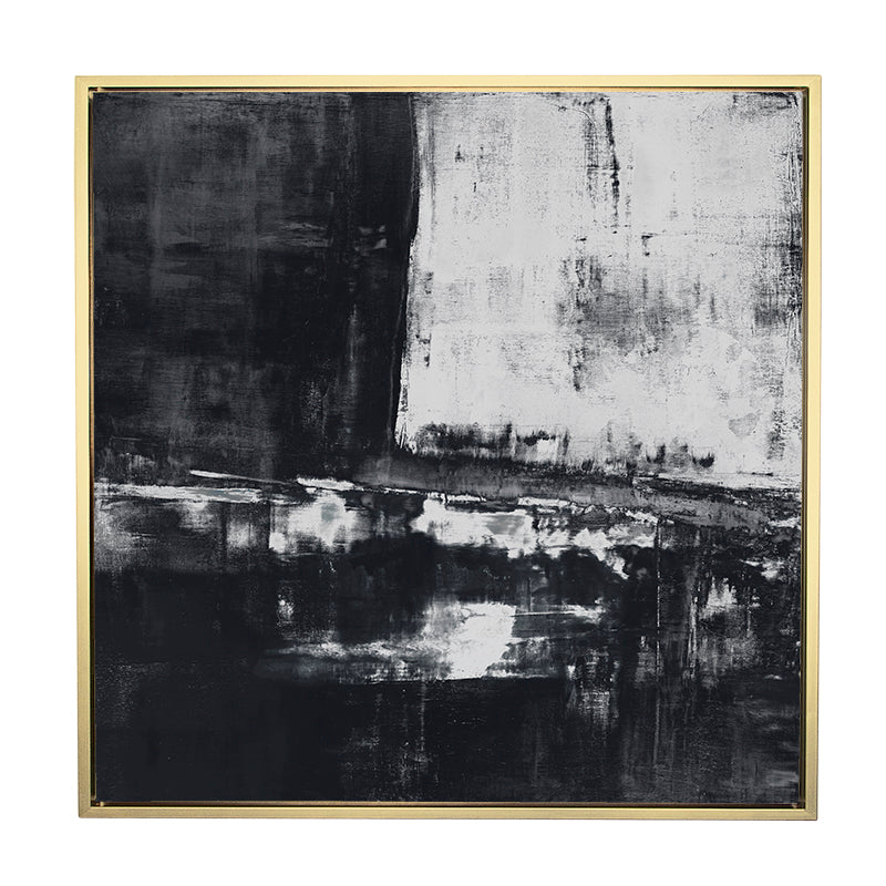 Shallow in Charcoal Canvas Gilt Frame