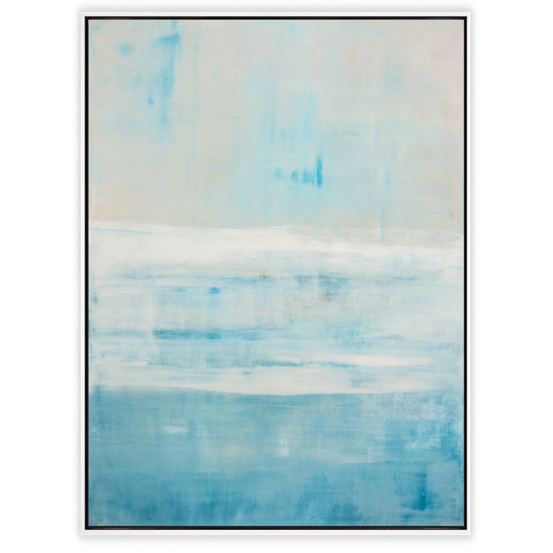 Ocean's Horizon Canvas White Frame