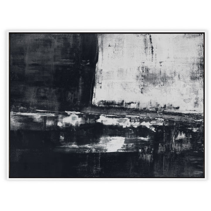 Shallow in Charcoal Canvas White Frame