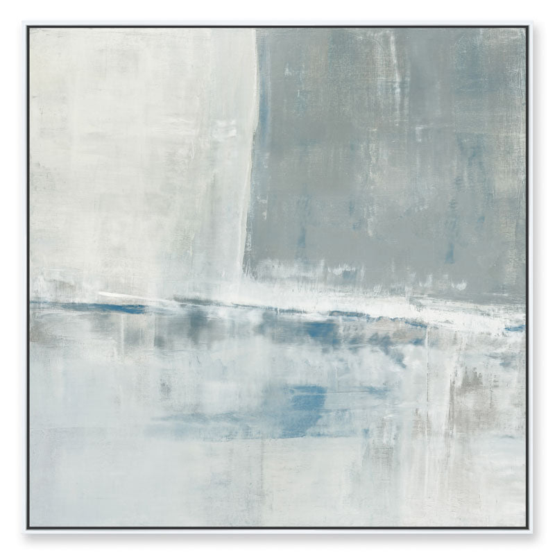Shallow in Gray Canvas White Frame