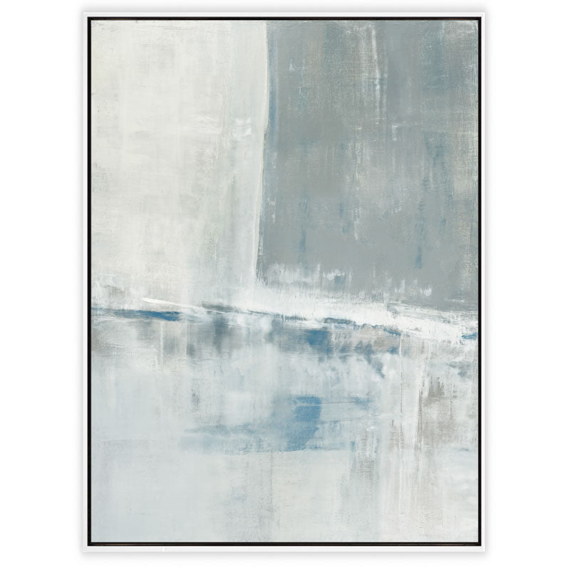 Shallow in Gray Canvas White Frame