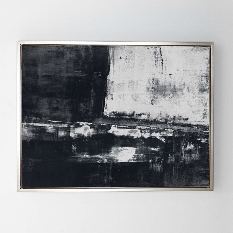 Shallow in Charcoal Canvas Sterling Frame